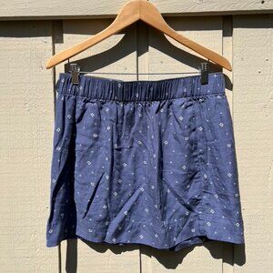 Toad & Co Blue and White Tencel Skirt - Size L